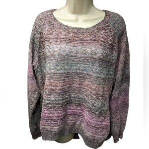 Cato Marled Cabled Knit Scoop Neck Sweater Sz 18/20